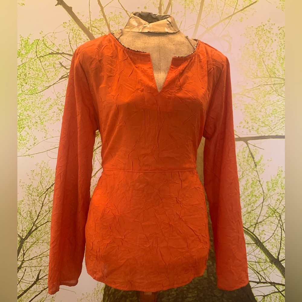 100% Polyester orange blouse